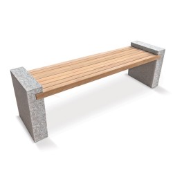 Gallery Teak and Granite Outdoor Bench – 1.9m