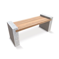 Gallery Teak and Granite Garden Bench – 1.6m