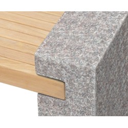 Gallery Teak and Granite Garden Bench – 1.6m