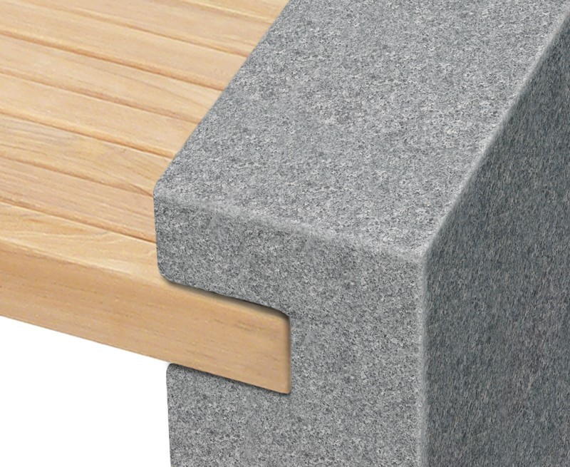 Gallery Teak and Granite Bench - 1.9m