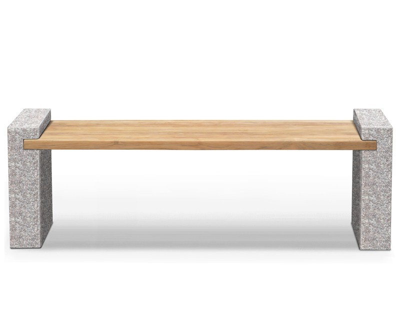 Gallery Teak and Granite Outdoor Bench – 1.9m