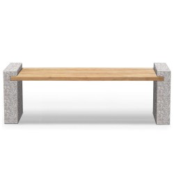 Gallery Teak and Granite Outdoor Bench – 1.9m