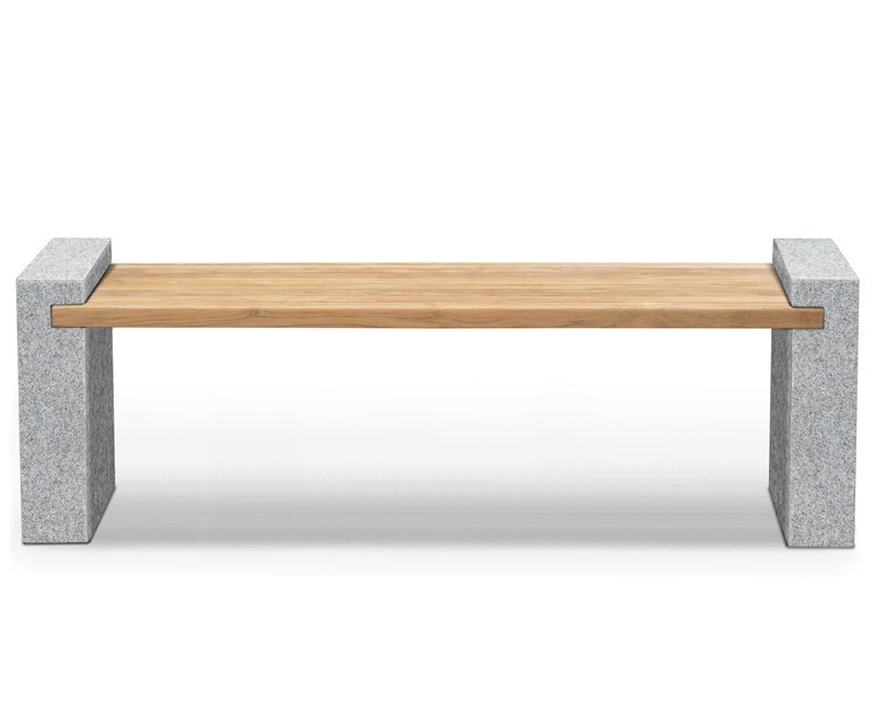 Gallery Teak and Granite Outdoor Bench – 1.9m