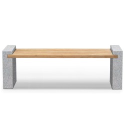 Gallery Teak and Granite Outdoor Bench – 1.9m