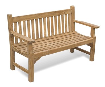 Taverners Teak Hardwood 5ft Garden Bench – 1.5m 2