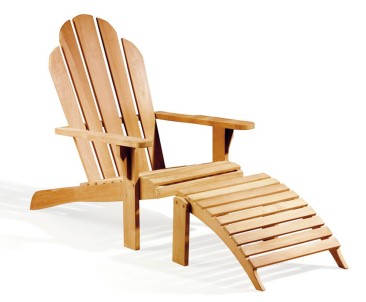 Adirondack Chair, Teak wood with leg rest 2