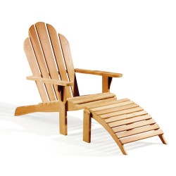 Adirondack Chair, Teak wood with leg rest