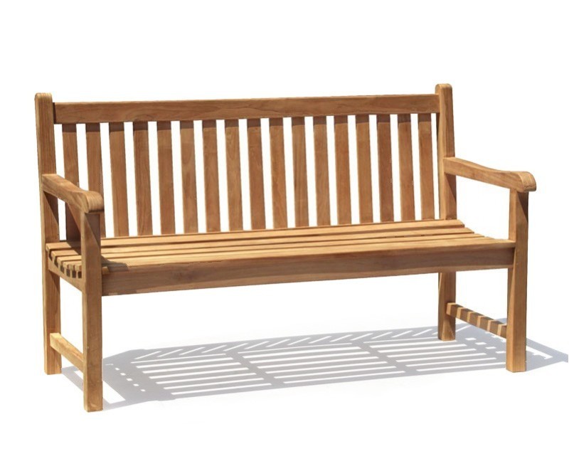 Windsor 3 Seater Teak Garden Bench, 5ft Park Bench – 1.5m Windsor 3 Seater Teak Garden Bench, 5ft Park Bench – 1.5m