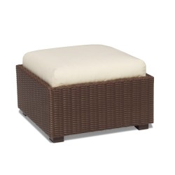 Riviera Rattan Garden Footstool, Wicker Cube Ottoman