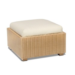 Riviera Rattan Garden Footstool, Wicker Cube Ottoman