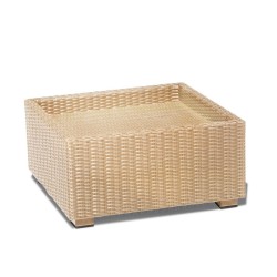 Riviera Rattan Garden Footstool, Wicker Cube Ottoman