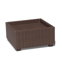 Riviera Rattan Garden Footstool, Wicker Cube Ottoman