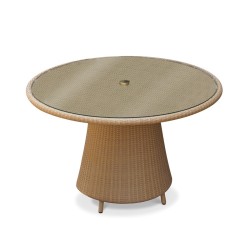 Eclipse Rattan Glass-Topped Round Table – 1.2m