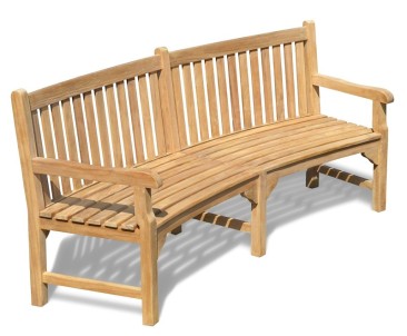 Henley teak 2025 curved garden bench