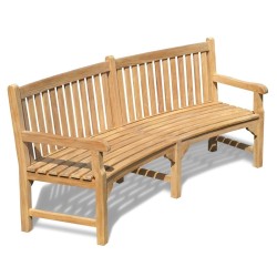 Connaught Teak Curved Park Bench - 2.2m