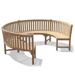 Henley Teak 3/4 Curved Bench