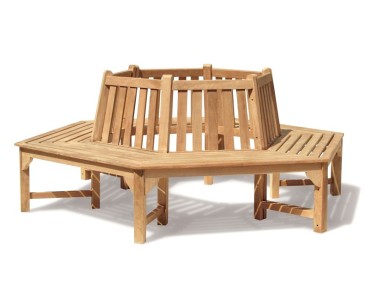Teak Hexagonal Tree Bench - 2.2m 2