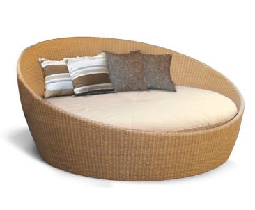 Oyster Rattan Daybed, Round Wicker Daybed 2