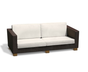 Sorrento Rattan Conservatory Sofa, 4 seater, Natural cushion