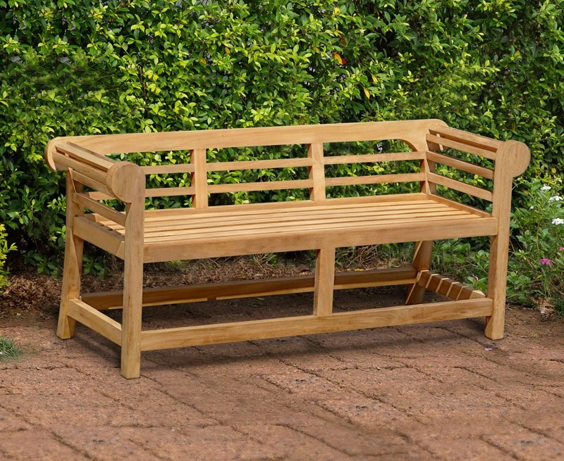 Lutyens-Style Teak Low Back Bench -...