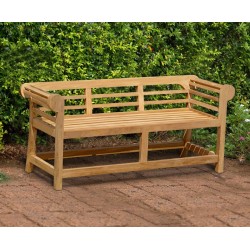 Lutyens-Style Teak Low Back Bench - 1.65m