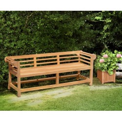Lutyens-Style Teak Low Back Bench - 1.95m