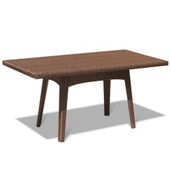 Riviera Synthetic Rattan Table - Java Brown