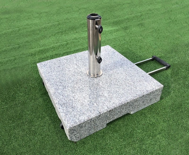 granite parasol base with handle