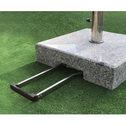 granite parasol base with wheels and handle