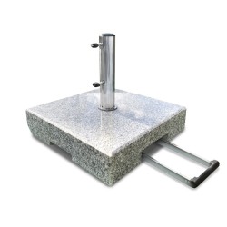 70kg Granite Parasol Base with Wheels and Telescopic Trolley Handle