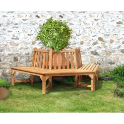 Teak Hexagonal Half Tree Bench - 2.2m