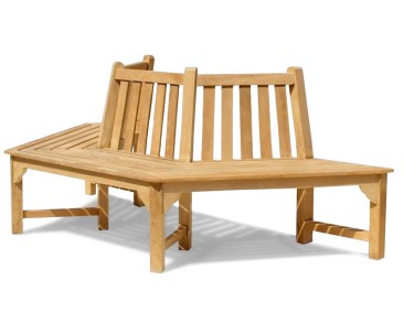 Teak Hexagonal Half Tree Bench - 2.2m 2