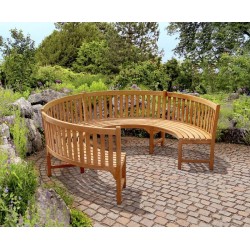 Henley Teak 3/4 Curved Bench