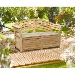 Salisbury Teak Storage Bench with arms – 1.65m
