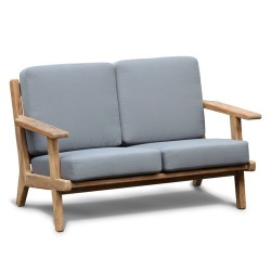 Eero Mid-Century Deep Seated Teak Garden Sofa, 2 Seater