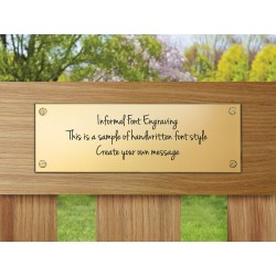 Brass Memorial Plaque with informal engraving