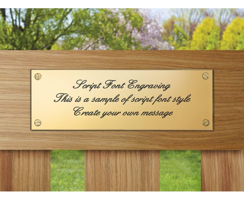 Brass Memorial Plaque with script engraving