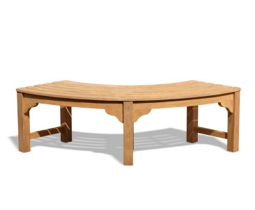 Saturn Teak Outdoor Tree Bench - Quarter - 1.55m 2