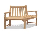 Teak Tree Seat Quarter Bench with Arms - 1.55m