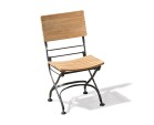 Bistro Teak & Metal Folding Chair - Raven