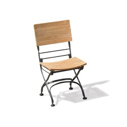 Bistro Teak & Metal Folding Chair - Raven