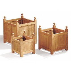 Set of 3 Wooden Outdoor Planters, Versailles Planters – S, L & XL