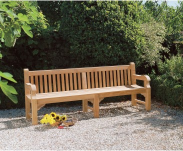 Balmoral Heavy Duty Teak Park Bench – 2.4m/8ft 2