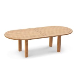 Titan Large Sturdy Oval Garden Table, square leg – 2.6m