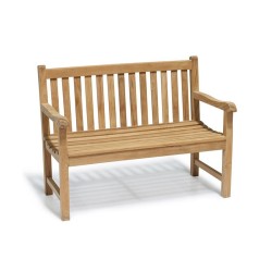 Windsor 2 Seater Teak Garden Bench, 4ft Park Bench – 1.2m