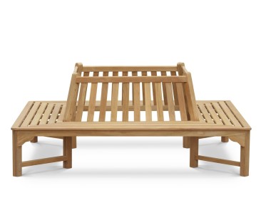 Teak Square Outdoor Tree Bench – 2.2m 2