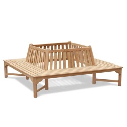 Teak Square Outdoor Tree Bench – 2.2m