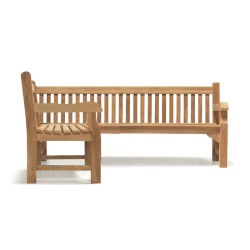 Front View of Balmoral Chunky 6 Seater Corner Garden Bench, Left Orientation