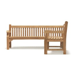 Balmoral Teak Corner Bench - Right Orientation