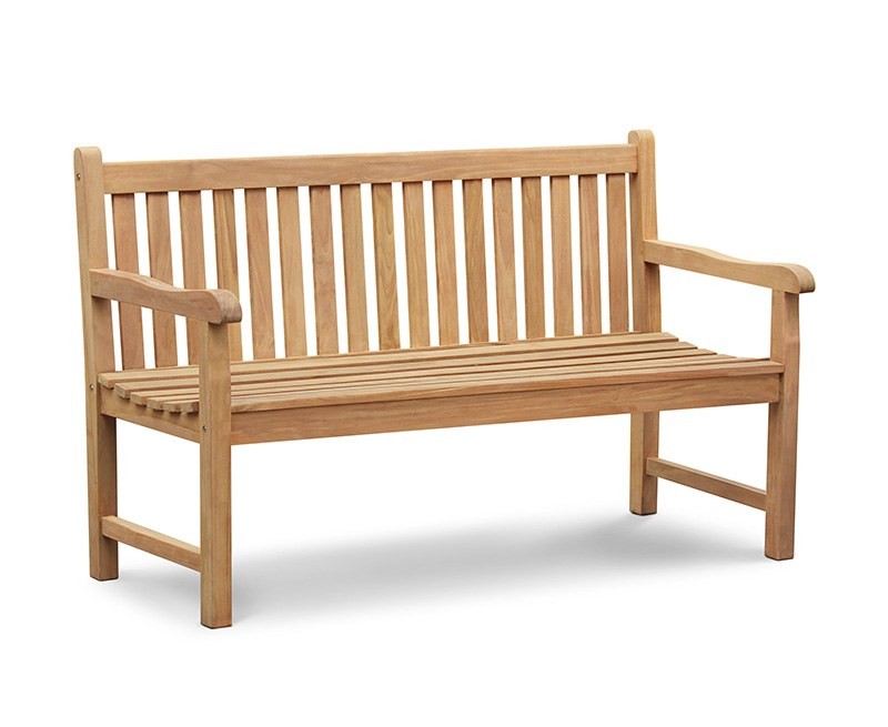 York Teak Garden Bench, Flat Pack - 1.5m